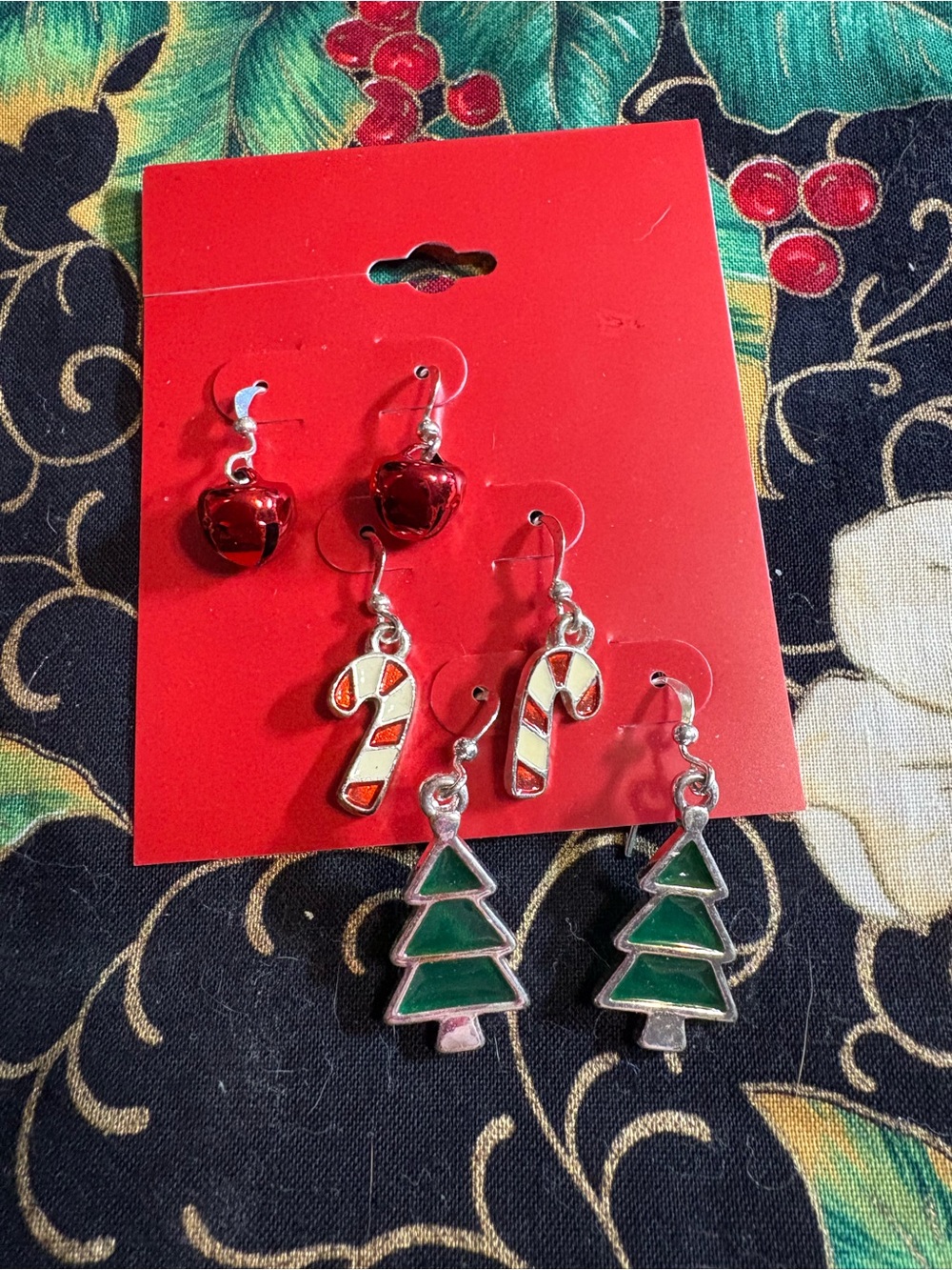 Kohl's Red and Green Holiday Earring Trio